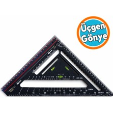 Nzb Profesyonel Çok Fonksiyonlu Alaşım Üçgen Gönye 90 Derece Marangoz Ölçü Cetveli Işaretleme Aparatı