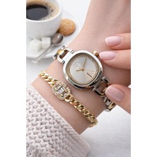 Dkny 2 Yıl Garantili 5 Atm Suya Dayanıklı Kararma Renk Atma Yapmaz Kadın Kol Saati+Bileklik DL139.55