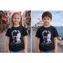 GMG Collection Baby Çocuk Atatürk Baskılı Kısa Kollu Tişört (Imzalı) Beyaz-Siyah