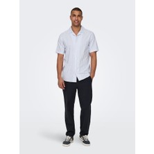 Only & Sons Onssınus Loose 0007 Cot Lın Pant Noos Erkek Mavi Pantolon - 22028267