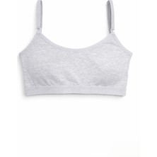 3'lü Set Pamuklu Basic Bralet | Çıkarılabilir Pedli, Ayarlanabilir Ip Askılı - Siyah + Beyaz + Gri