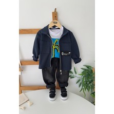 Miniğimin Cicileri Çift Cepli Ceketli Kotlu Erkek Çocuk 3 Lü Takım - Lacivert