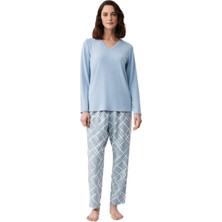 Penye Mood Catherine's Kadın Mavi Pijama Takımı C2819