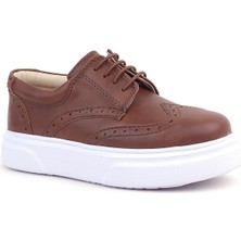 Ortopedikal Rakerplus Siyah Rugan Beyaz Taban Oxford Çocuk Klasik Ayakkabı