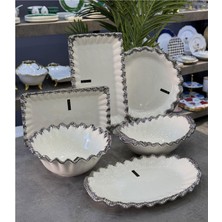 Roykıng Line Osg 6 Parça Gümüş Servis Sunum Seti