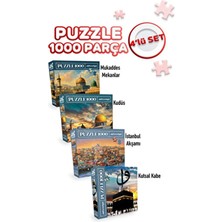 Neverland 4 Adet 1000 Parça Puzzle -Kutsal Kabe ve ve Mukaddes Mekanlar ve Kudüs ve Istanbul Akşamı