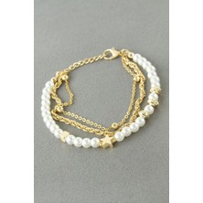 Bijuteri Net Yıldız Inci Zincir Bileklik