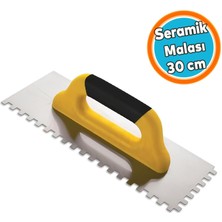 Nzb Metal Seramik Malası Plastik Saplı 30 cm Harç Derz Sıva Yüzey Düzleştirme Fugas Malası Saten 1 Adet