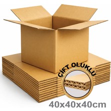 PackMai 40X40X40CM 10ADET Çift Oluk Kalın Sağlam Boş Karton Koli (Ev Taşınma-Çeyiz-Depolama-Nakliye)