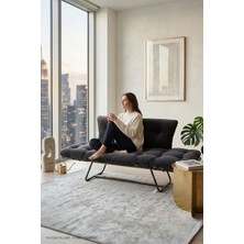 AVYNA Ikili Kanepe | Mekanizmalı Yataklı Çekyat | Açılır Kollu Çift Fonksiyonlu Koltuk - Ithal Kumaş - Füme