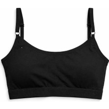 3'lü Set Pamuklu Basic Bralet | Çıkarılabilir Pedli, Ayarlanabilir Ip Askılı - Siyah + Beyaz + Gri