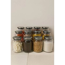 Lingo Home 12 Adet Vakumlu Metal Kapaklı Kavanoz - Saklama Kabı Seti Erzak-Bakliyatlık 1300-1100-850 Ml.