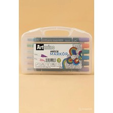 Nasadan Çift Uçlu 12 Renk Akrilik Marker Kalem Seti – Cam, Ahşap, Metal, Kağıt ve Plastik Uyumlu Boya Kalemi