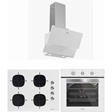 Silverline Beyaz 65 cm Ocaklı Dijital Fırınlı Ankastre Set (3490 Oslo - CS5700E7W01 - BO6503W01 )