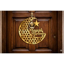 Dt Dekor Treni 3 D Hayırlı Bayramlar Hilalli-Yıldızlı Gold Renkli Islami Dini Duvar Dekor Ürünü
