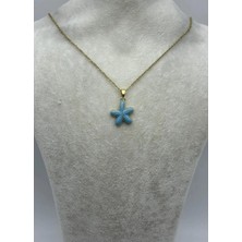 Biju Yılmaz Çelik Gold Mavi Deni Yıldızı Kolye - 25-CTR377