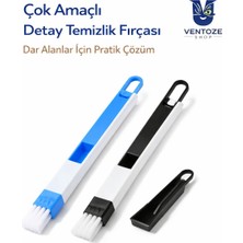 Ventoze 2 Adet Çok Amaçlı Detay Temizlik Fırçası | Pencere Rayı Klavye Ocak Kenarı Temizleyici Fırça Seti