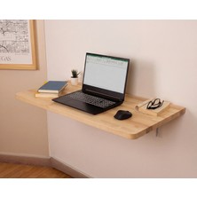 WoodHaus Masif Ahşap Duvara Monte Katlanır Masa 90X45CM– Açılır Kapanır Çalışma Masası, Mutfak / Çizim Masası