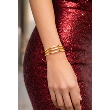 Livaz Accessories Çelik Kadın Gold 2 Mmlik 3 Lü Ajdabilezik