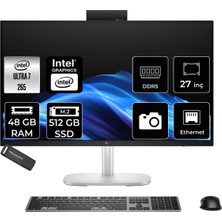 Hp Elitestudio 8 G1I Intel Core Ultra 7 265 48GB 512GB SSD 23.8" Fhd Fdos Touch All In One Bilgisayar & Per4 USB Bellek CS7D3ETPN327