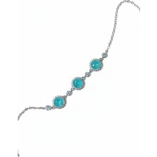 Ada Life Gümüş (Işıklı Kutulu) 925 Ayar Gümüş 3 Taş Yuvarlak Taşlı Kadın Bileklik