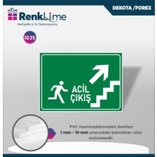 Renklime Uyarı Ikaz Levhası - Acil Çıkış Sağ