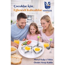 Ventoze Kalp ve Yıldız Şekilli Yumurta Krep Kalıbı | Isıya Dayanıklı 2'li Omlet Kalıbı