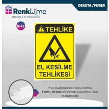 Renklime Uyarı Ikaz Levhası - El Kesilme Tehlikesi