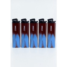 Cricket Taraftar Çakmak Orijnal Boy Taşlı  5'li Set Taraftar Çakmak - Bordo Mavi