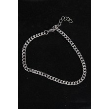 Bazarhane 316L Çelik Ince Klasik Model Gümüş Renk Erkek Bileklik