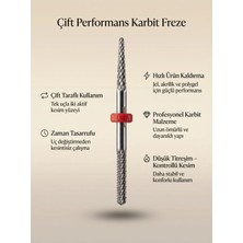Rulia Professional Kırmızı Çift Taraflı Karbit Tırnak Freze Ucu Kontrollü Jel Söküm ve Zaman Tasarrufu