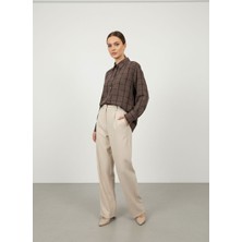 Piove Kareli Düğmeli Gömlek – Brown Grid