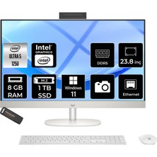 Hp Proone 240 G10 Intel Core Ultra 5 125U 8gb 1tb SSD 23.8" Fhd W11H All In One Bilgisayar & Per4 USB Bellek A54Z6ETPN343