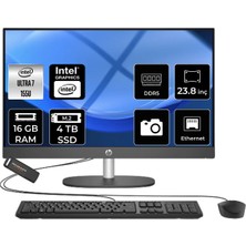 Hp Proone 240 G10 Intel Core Ultra 7 155U 16GB 4tb SSD 23.8" Fhd Fdos All In One Bilgisayar & Per4 USB Bellek D36C6ETPN310