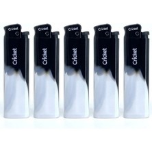 Cricket Taraftar Çakmak Orijnal Boy Taşlı  5'li Set Taraftar Çakmak - Siyah Beyaz