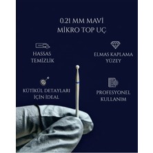 Rulia Professional Rulia 0.21 mm Mavi Mikro Top Freze Ucu Elmas Kaplama Kütikül Temizleme