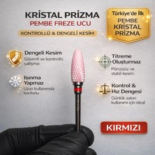 Rulia Professional Pembe Seramik Freze Ucu | Kristal Prizma Karbit | Kırmızı Bant Dengeli Kesim