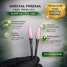 Rulia Professional Pembe Seramik Freze Ucu | Kristal Prizma Karbit | Yeşil Bant 2li Ekonomik