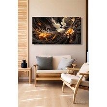 Şehber Modern Duvar Tablosu Yatay Kanvas Tekli Salon Mutfak Yatak Odası Ofis Soyut Anka Kuşu