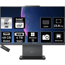 Lenovo Thinkcentre Neo 50A Intel Core 7 240H 48GB 4tb SSD 23.8" Fhd W11H All In One Bilgisayar & Per4 USB Bellek 12SC004MTRP370