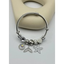 Biju Yılmaz Çelik Silver Pandora Bileklik - 25-BLK314