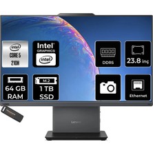 Lenovo Thinkcentre Neo 50A Intel Core 5 210H 64GB 1tb SSD 23.8" Fhd Fdos All In One Bilgisayar & Per4 USB Bellek 12SC004VTRP333