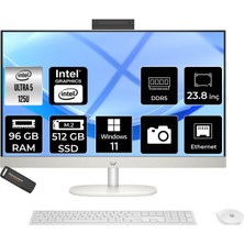 Hp Proone 240 G10 Intel Core Ultra 5 125U 96GB 512GB SSD 23.8" Fhd W11P All In One Bilgisayar & Per4 USB Bellek A54Z6ETPN417