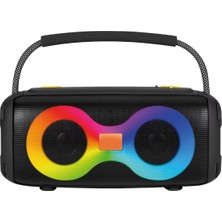 Avcı Teknoloji Market Çift Sürücülü Bluetooth Hoparlör - Taşınabilir Askı Kollu Sonsuzluk Rgb Işıklı Kablosuz Ses Sistemi
