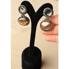 First Jewelry Eskitme Model Zirkon Taşlı Sallantılı Kadın Tasarım Küpe