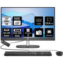 Hp Proone 240 G10 Intel Core Ultra 5 125U 32GB 512GB SSD 23.8" Fhd W11H All In One Bilgisayar & Per4 USB Bellek D1GD0ETPN357