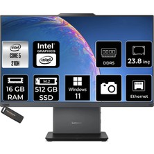 Lenovo Thinkcentre Neo 50A Intel Core 5 210H 16GB 512GB SSD 23.8" Fhd W11H All In One Bilgisayar & Per4 USB Bellek 12SC004VTRP347