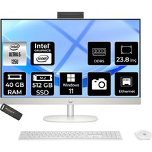Hp Proone 240 G10 Intel Core Ultra 5 125U 40GB 512GB SSD 23.8" Fhd W11H All In One Bilgisayar & Per4 USB Bellek A54Z6ETPN362