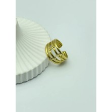 Biju Yılmaz Çelik Gold Ayarlanabilir Yüzük - 25YZK162