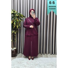 Elmas Tesettür Kadın Giyim Büyük Beden Taşlı Ritim Etekli Esnek Ikili Takım